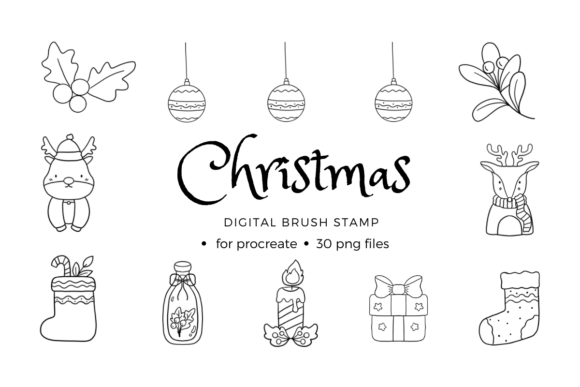 Download Christmas Procreate Stamps - Procreate Collection