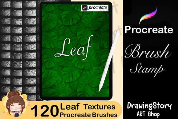 Download 120 Procreate Leaf Textures Brushes - Procreate Collection