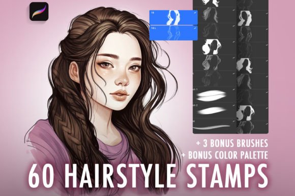Download Procreate Hair Brushes and Stamps - Procreate Collection