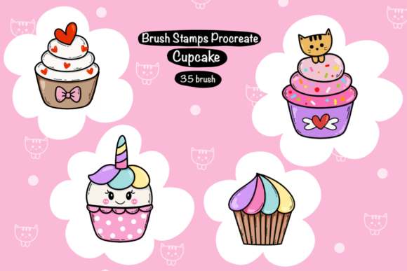 Download Cupcake Brush Stamps Procreate 35 Brush - Procreate Collection