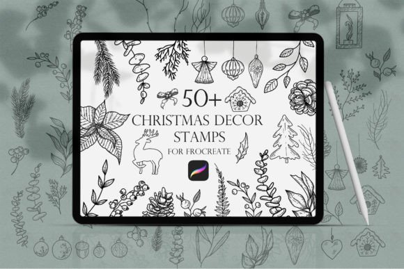 Download PROCREATE Stamps Christmas Decor - Procreate Collection