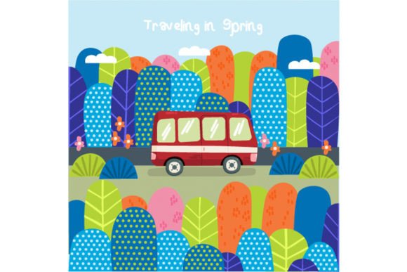 Download Spring Tour Mountain Forest Illustration - Forest illustration Collection