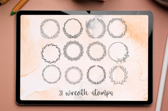 Download Floral Wreath Procreate Stamp Brushes - Procreate Collection