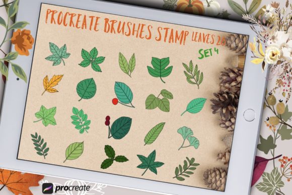 Download Procreate Brushes Stamp Leaves Set 4 - Procreate Collection