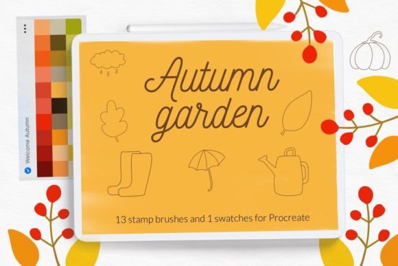 Download Autumn Garden Procreate Stamp Brushes - Procreate Collection