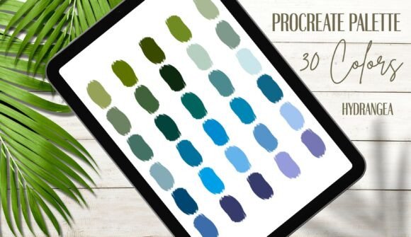 Download Procreate Palette 30 Colors | Hydrangea - Procreate Collection