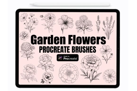 Download Garden Flowers Procreate Stamps - Procreate Collection