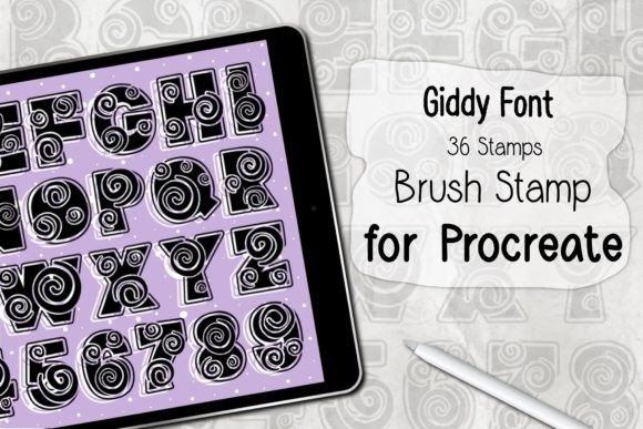 Download Giddy Font ‪Procreate Brush Stamp‬ - Procreate Collection