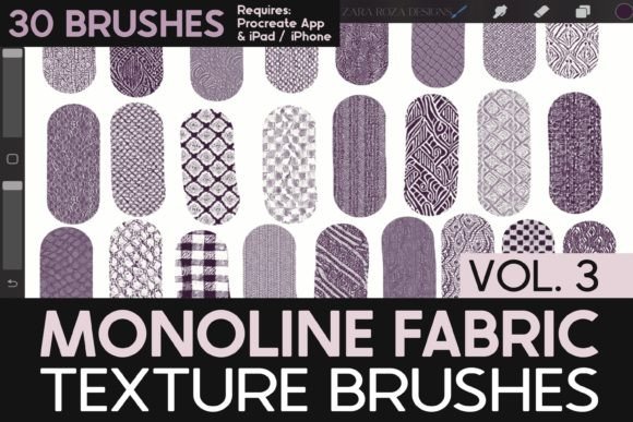 Download Procreate Fabric Monoline Brushes Vol. 3 - Procreate Collection