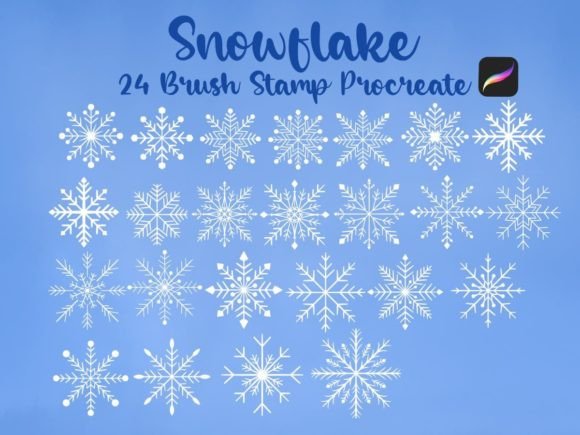 Download Snowflake Brush Stamp Xmas Procreate - Procreate Collection