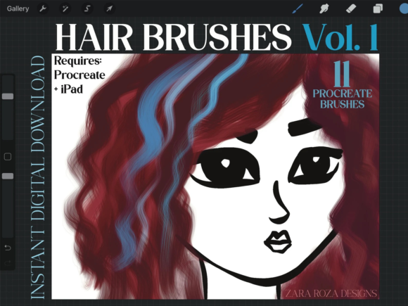 Download Procreate Hair Brush Set Bundle Vol. 1 - Procreate Collection