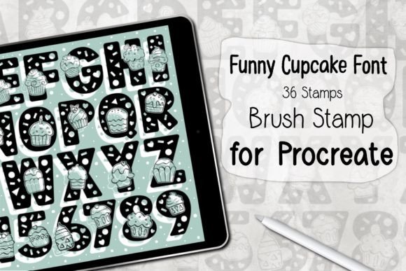 Download Funny Cupcake Font ‪Procreate Stamp‬ - Procreate Collection