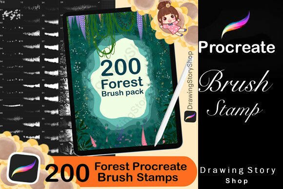 Download 200 Forest Nature Procreate Brushes - Procreate Collection