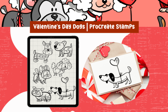 Download Dogs Procreate Stamps Valentine's Day - Procreate Collection