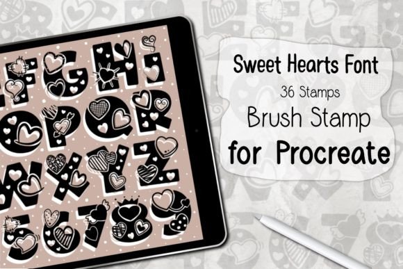 Download Sweet Hearts Font ‪Procreate Stamp - Procreate Collection