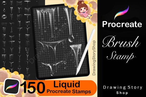 Download 150 Procreate Water Liquid Stamps - Procreate Collection