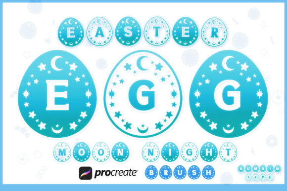 Download Procreate Brush Easter Egg Moon Night - Procreate Collection