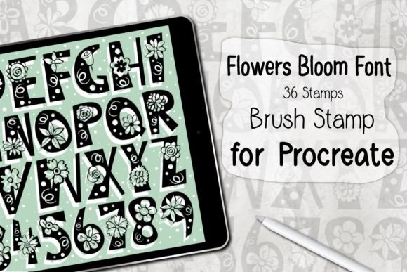 Download Flowers Bloom Font ‪Procreate Stamp - Procreate Collection