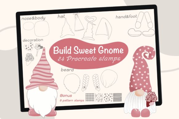 Download 84 Build Sweet Gnomes Procreate Stamps - Procreate Collection