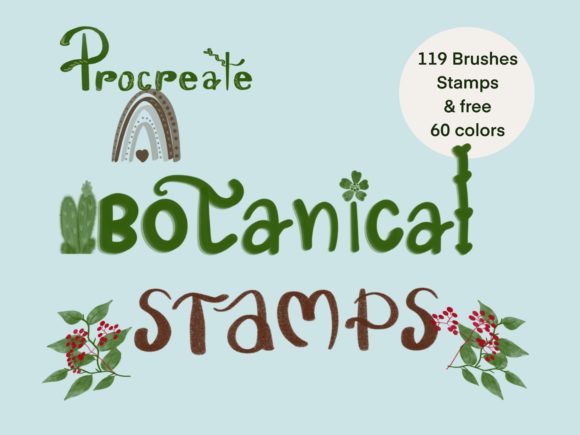 Download 119 Botanical Brushes Stamps,Procreate - Procreate Collection