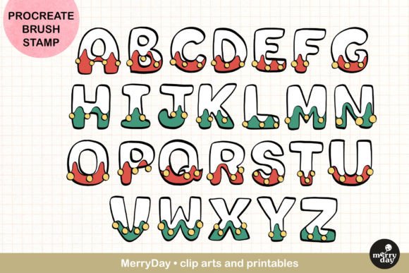 Download ABC Procreate Brush Stamp Xmas Theme - Procreate Collection