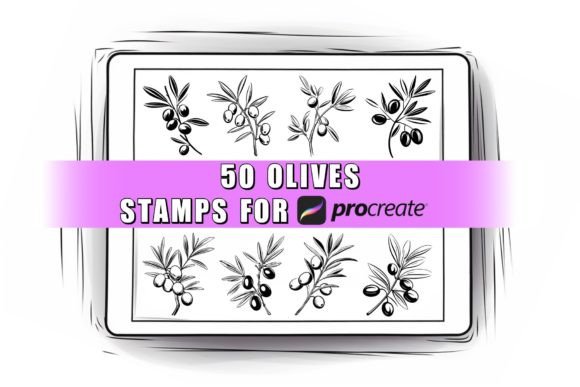 Download 50 Olives Procreate Stamps Brushes - Procreate Collection