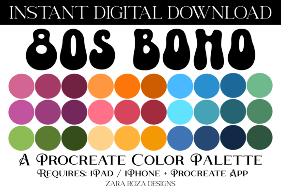 Download 80s Boho Procreate Color Palette - Procreate Collection